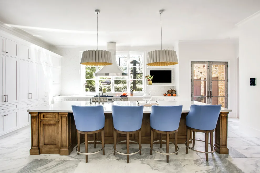 Hanoi Elegant White Transitional Kitchen and Bathroom by Aria Stone Gallery - Photo 18