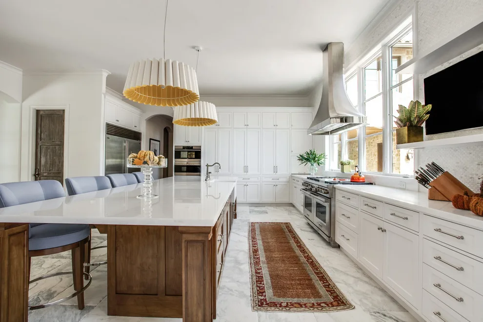 Hanoi Elegant White Transitional Kitchen and Bathroom by Aria Stone Gallery - Photo 14