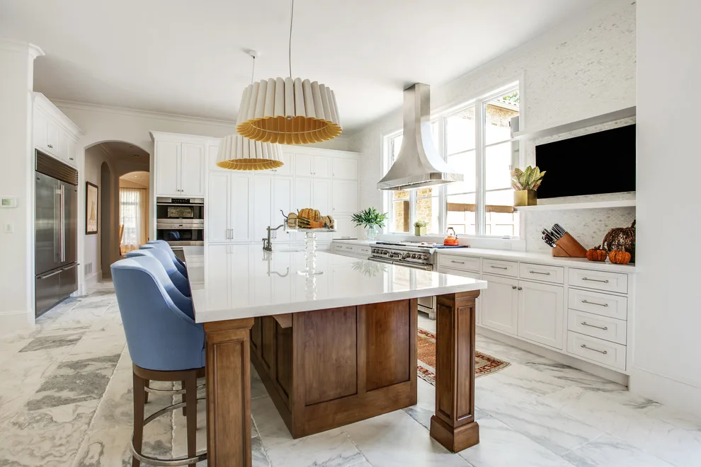 Hanoi Elegant White Transitional Kitchen and Bathroom by Aria Stone Gallery - Photo 8