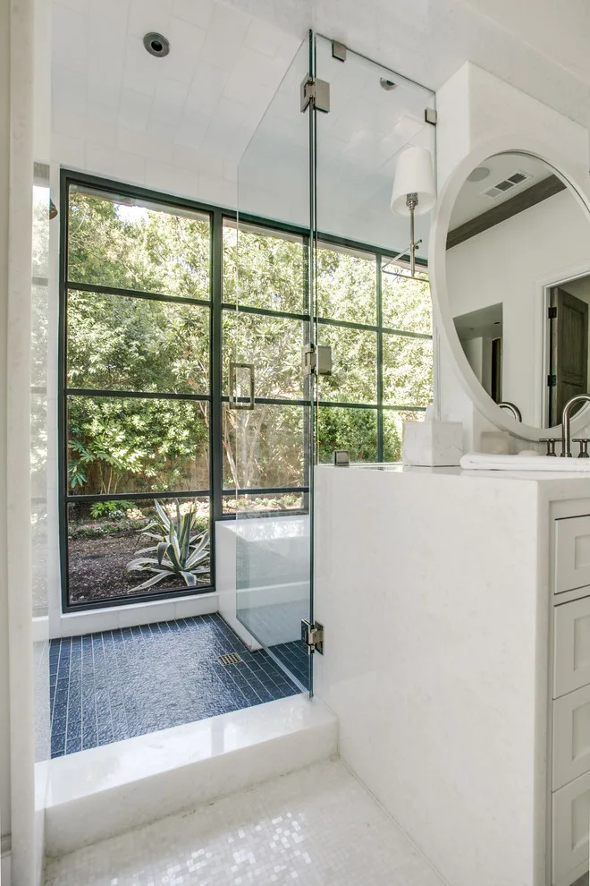 Hanoi Elegant White Transitional Kitchen and Bathroom by Aria Stone Gallery - Photo 12