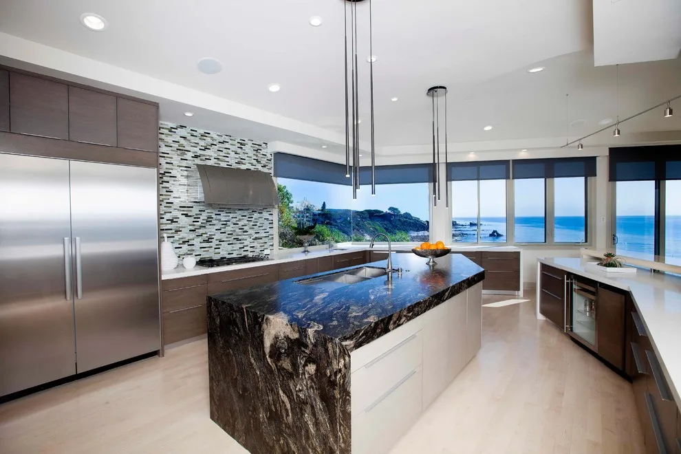 Murrieta Waterfall Kitchen and Bathroom Island by M&M Granite Countertops Inc - Photo 3