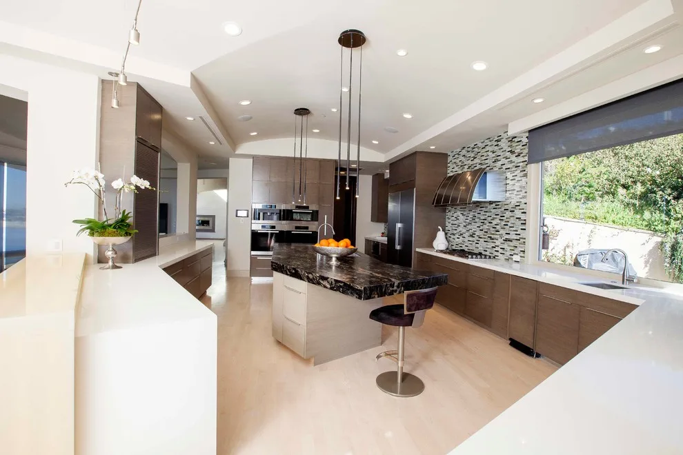 Murrieta Waterfall Kitchen and Bathroom Island by M&M Granite Countertops Inc - Photo 4