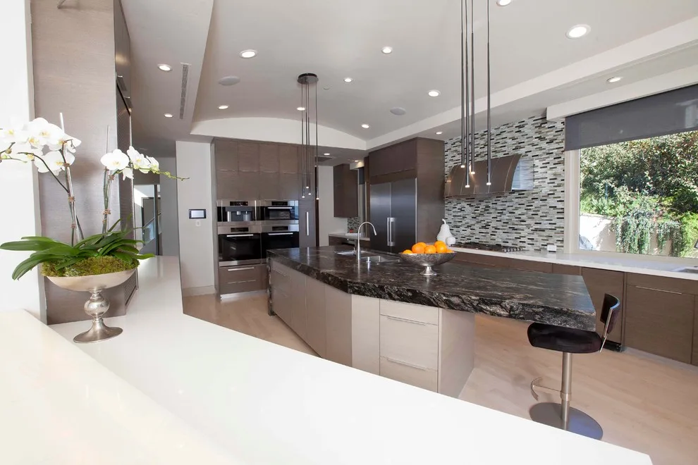 Murrieta Waterfall Kitchen and Bathroom Island by M&M Granite Countertops Inc - Photo 5
