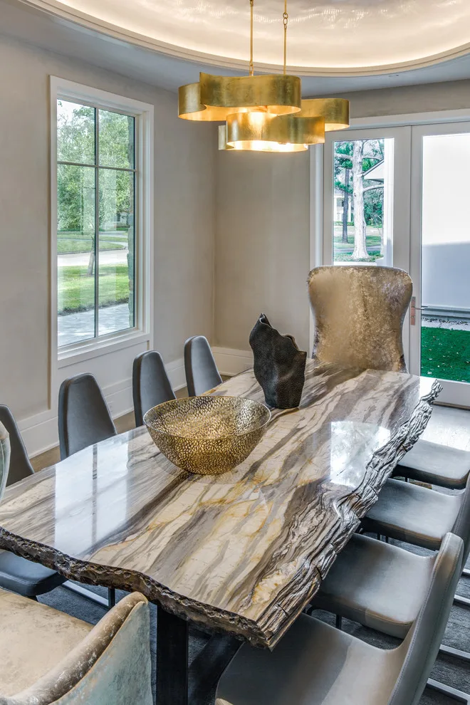 Cielo Calacatta Marble Dining Table and Room by Aria Stone Gallery - Photo 4