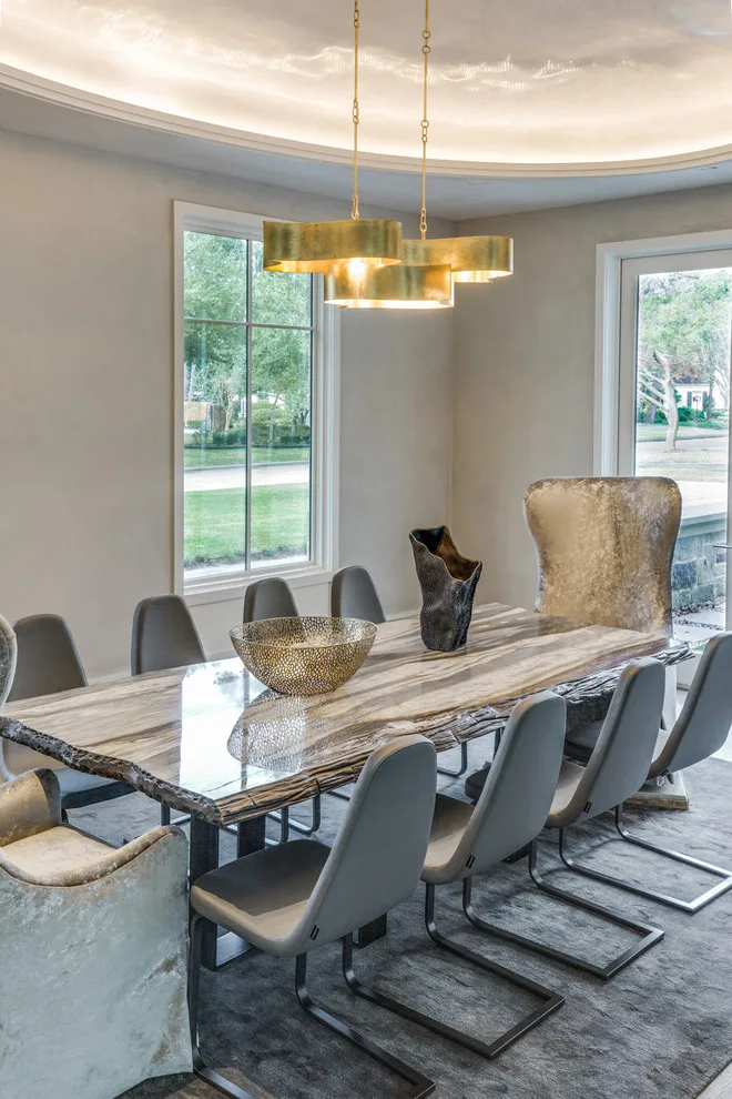 Cielo Calacatta Marble Dining Table and Room by Aria Stone Gallery - Photo 3