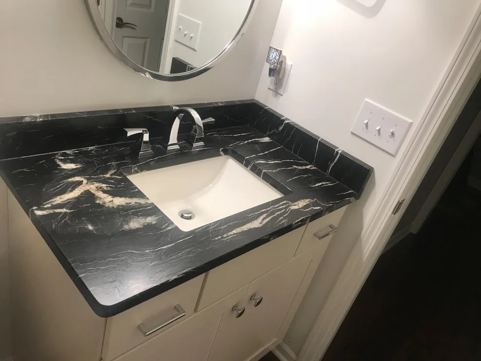 Eclipse Leather Kitchen and HanStone Leaden Quartz Vanity by Olympia Stone Ltd. - Photo 3