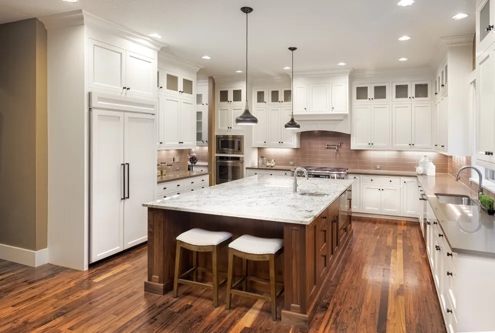 Quartz Countertops on Colonial White Island by Ilkem Marble & Granite Inc - Photo 2