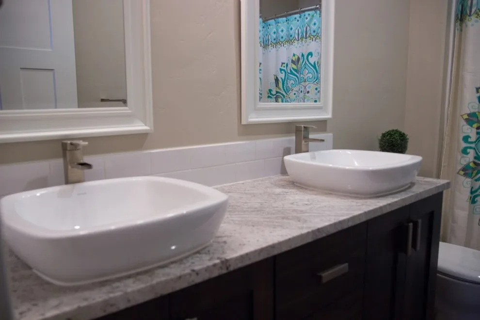 Classic Dual-Sink Restroom by Custom Counter Tops, Inc - Photo 2