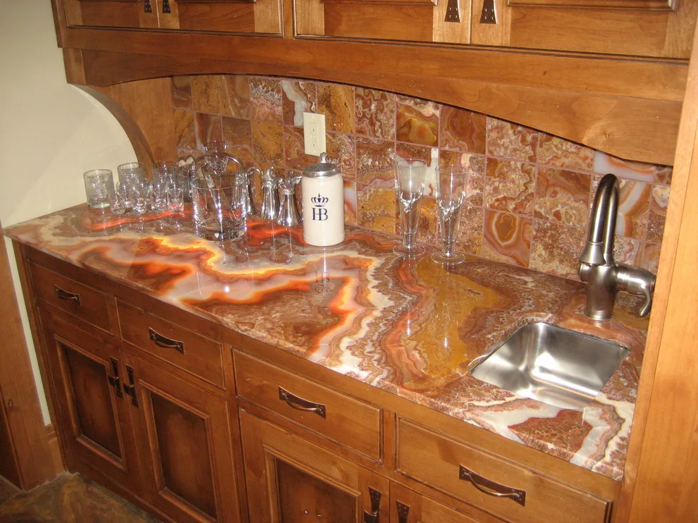 Bespoke Onyx Beverage Station by Custom Counter Tops, Inc - Photo 3