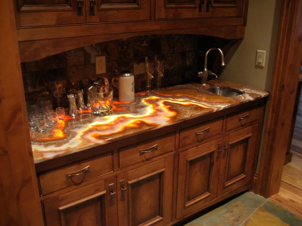 Bespoke Onyx Beverage Station by Custom Counter Tops, Inc - Photo 2