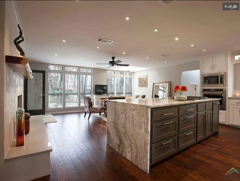 Waterfall Edge Kitchen Island by Granite Division Inc. - Photo 2