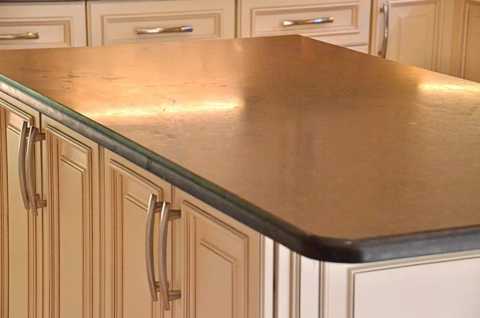 Brown Antique Leathered Kitchen by Bolder Granite - Photo 4