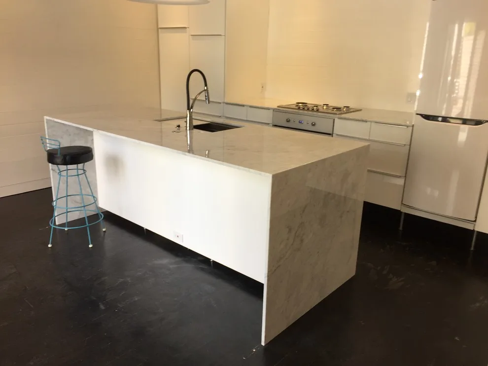 Carrera Marble Waterfall Sides for Kitchen Island by LaBruyere Stone - Photo 3