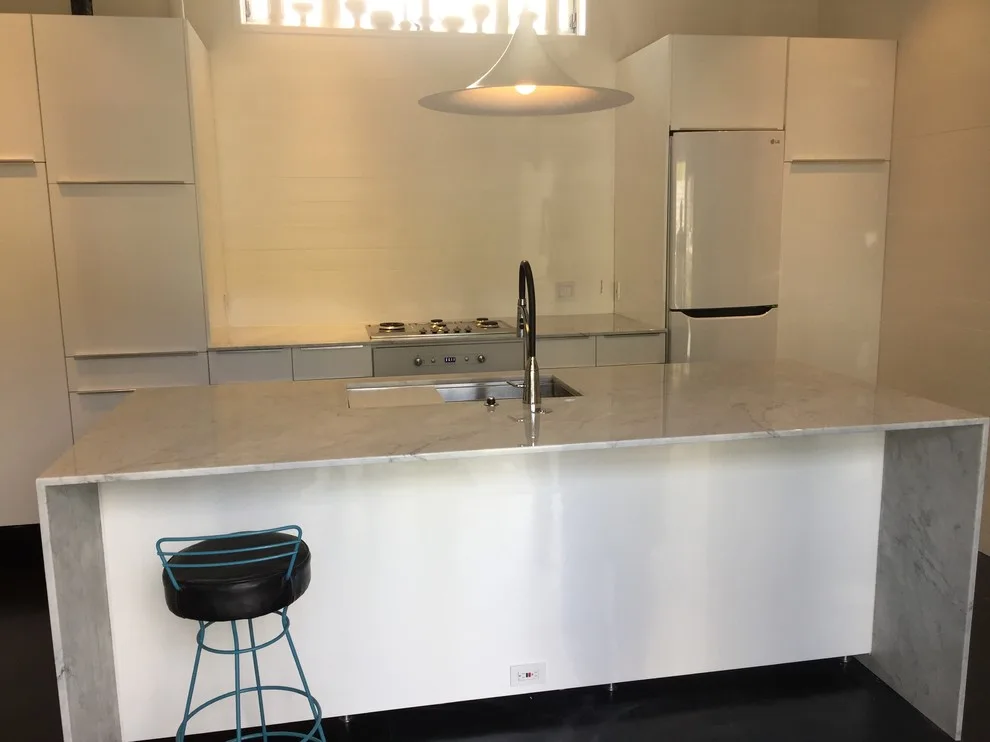 Carrera Marble Waterfall Sides for Kitchen Island by LaBruyere Stone - Photo 2