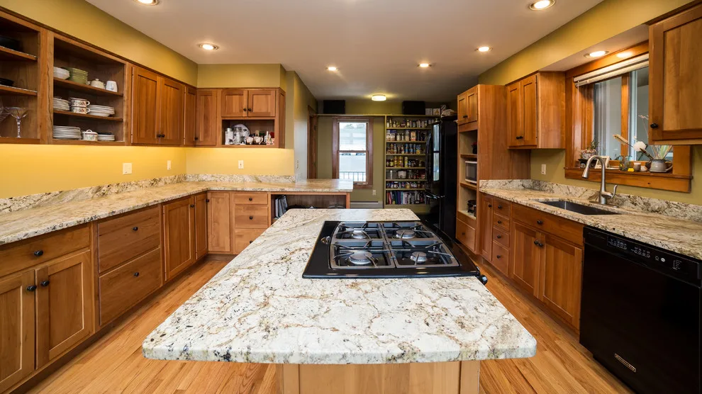 Bordeaux Kitchen with Leathered Typhoon Design by Northern Granite And Marble - Photo 11