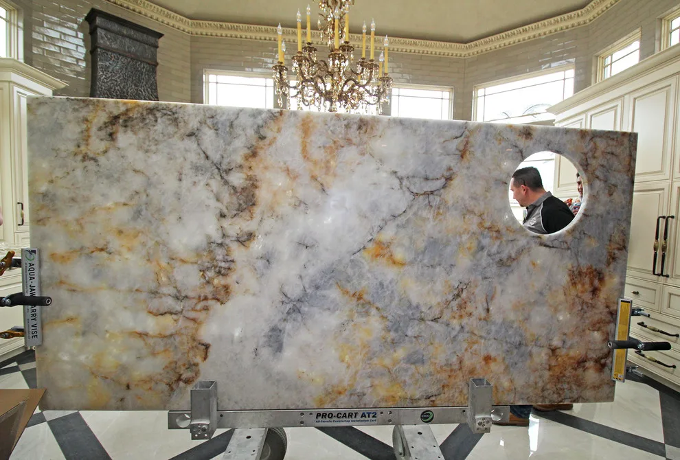 Luminous Quartzite Kitchen and Island Expansion by Canaan Stone Works, LLC - Photo 6