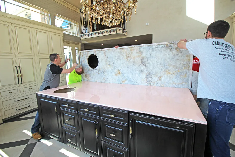 Luminous Quartzite Kitchen and Island Expansion by Canaan Stone Works, LLC - Photo 3