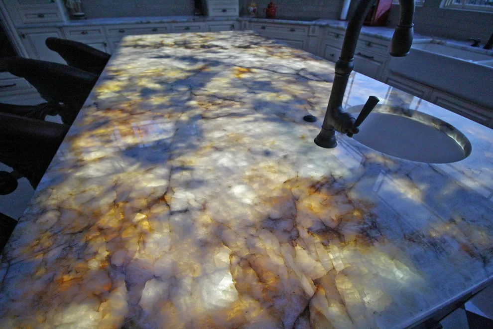 Luminous Quartzite Kitchen and Island Expansion by Canaan Stone Works, LLC - Photo 4
