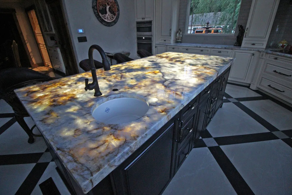 Luminous Quartzite Kitchen and Island Expansion by Canaan Stone Works, LLC - Photo 8