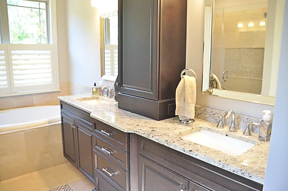Antique White Master Bathroom by Bolder Granite - Photo 4