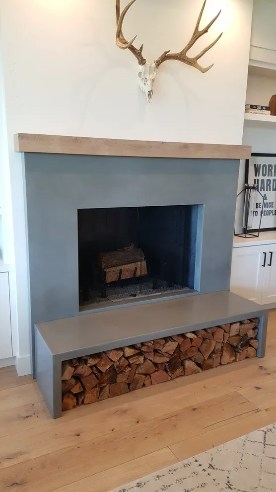 Contemporary concrete fireplace by Molding Mud - Photo 4