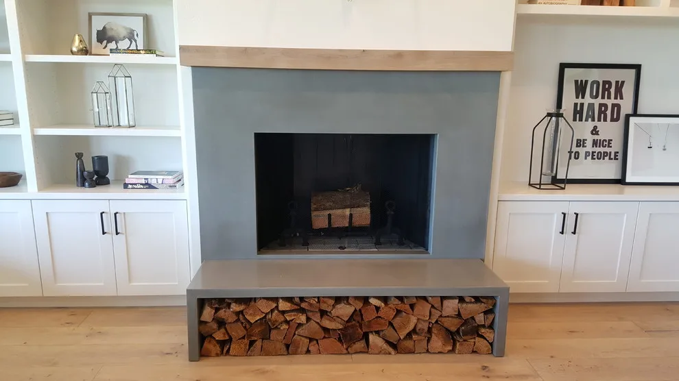 Contemporary concrete fireplace by Molding Mud - Photo 2