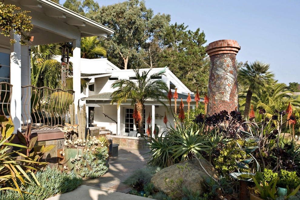 Backyard Landscape Design with Pool, Fireplace, and Custom Stonework by C & H Gardens Artistic Landscape & Tree Service - Photo 4