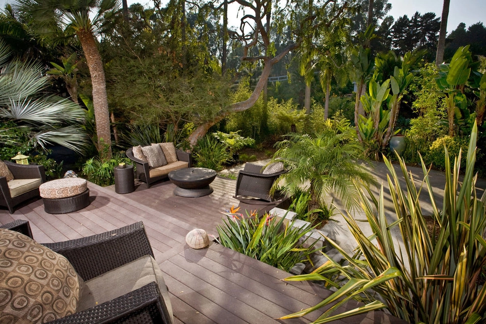 Backyard Landscape Design with Pool, Fireplace, and Custom Stonework by C & H Gardens Artistic Landscape & Tree Service - Photo 9