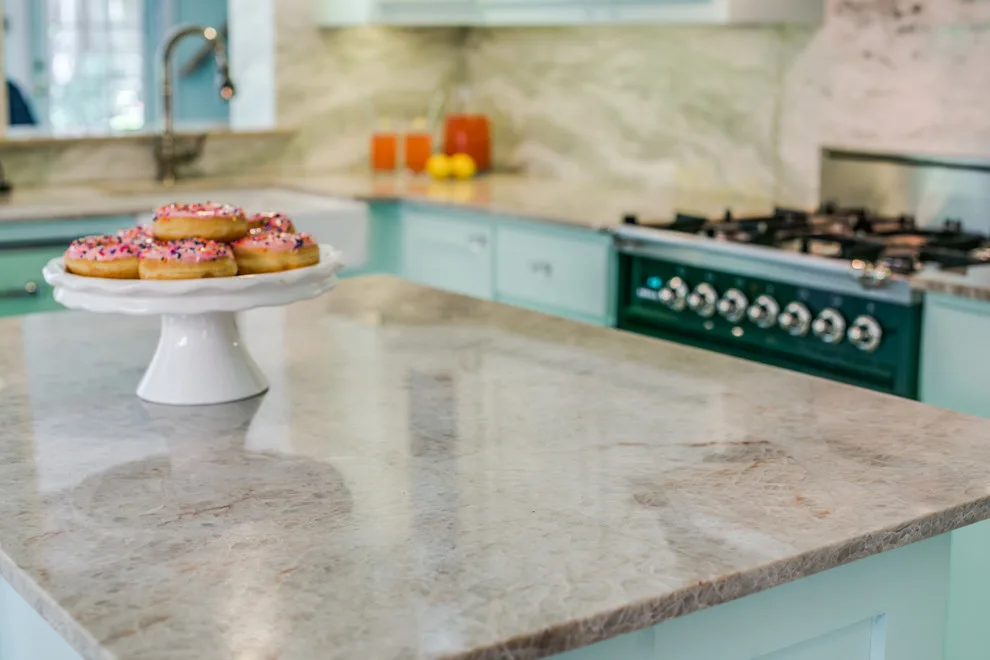 Retro Kitchen Renovation with Onyx and Quartzite by Aria Stone Gallery - Photo 4