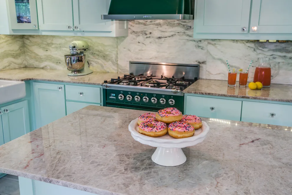 Retro Kitchen Renovation with Onyx and Quartzite by Aria Stone Gallery - Photo 10