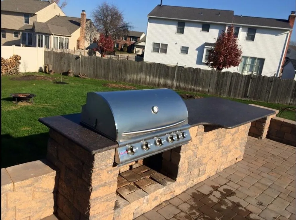Outdoor Grill with Leather-Finished Granite by Ilkem Marble & Granite Inc - Photo 3