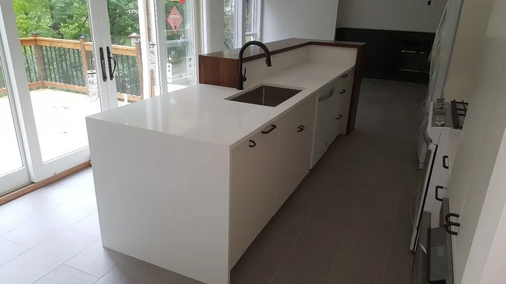 Pristine White Caesarstone Quartz with a Waterfall Edge by Ohio Valley Solid Surface - Photo 2