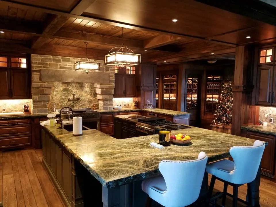 Rainforest Green Marble Kitchen Project by Trinity Granite & Marble - Photo 2