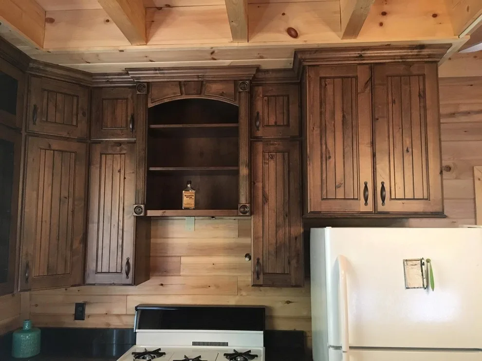 Rustic Knotty Alder Umber Raised Panel with Quartz Surface by PSI Tops | Plastic Specialties Inc - Photo 2