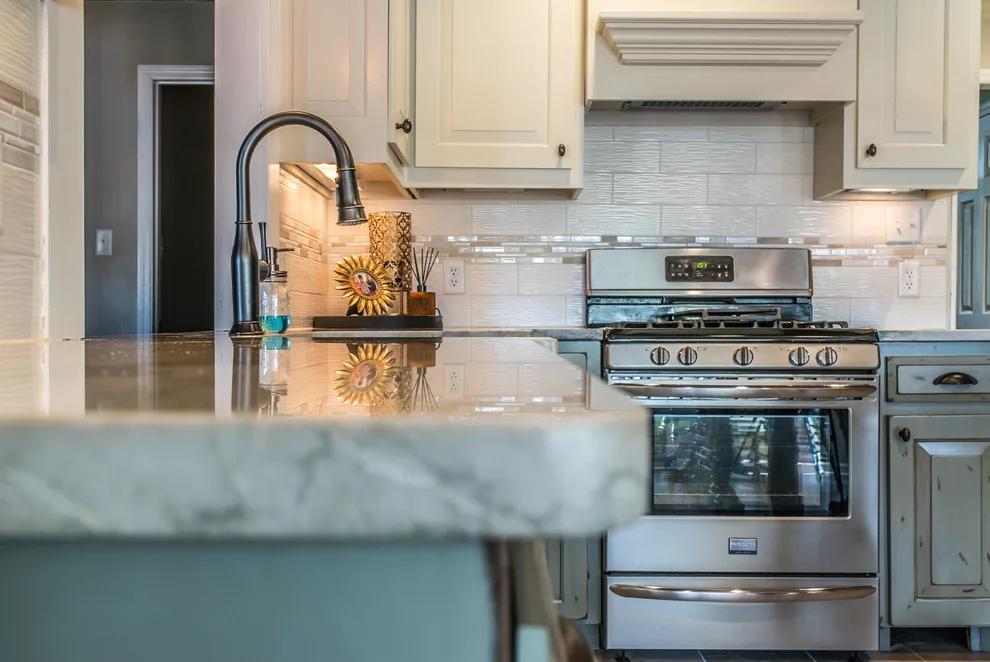 Ocean Pearl Quartzite Kitchen Surfaces by East Coast Granite & Tile - Photo 13