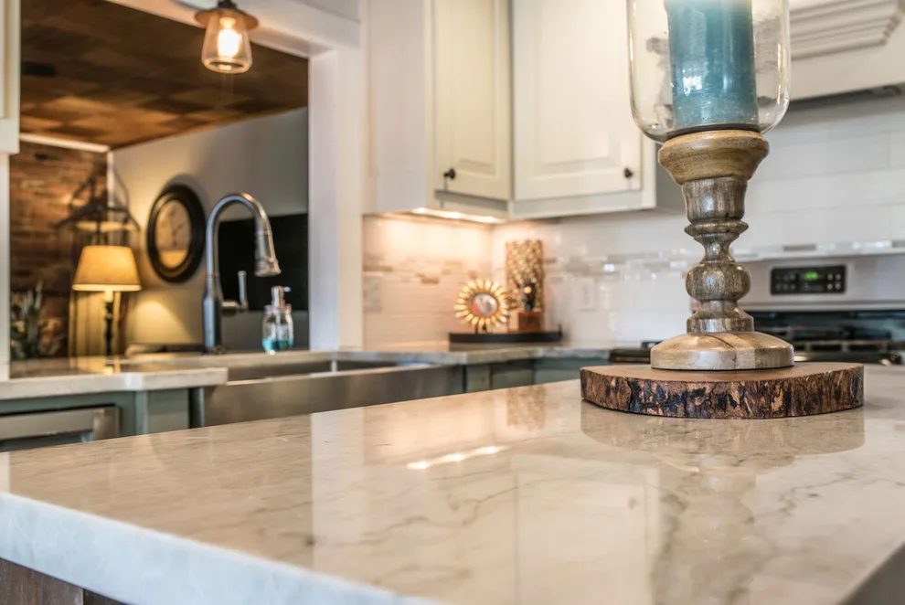 Ocean Pearl Quartzite Kitchen Surfaces by East Coast Granite & Tile - Photo 5