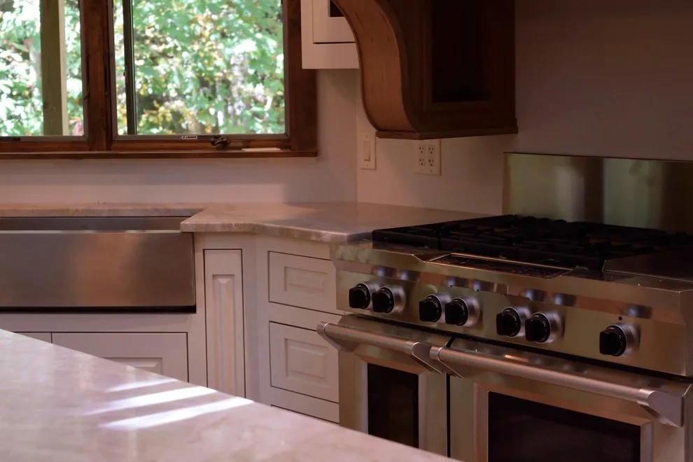 Leathered Quartzite Kitchen Featuring Taj Mahal - Our Project by Trinity Granite & Marble - Photo 2