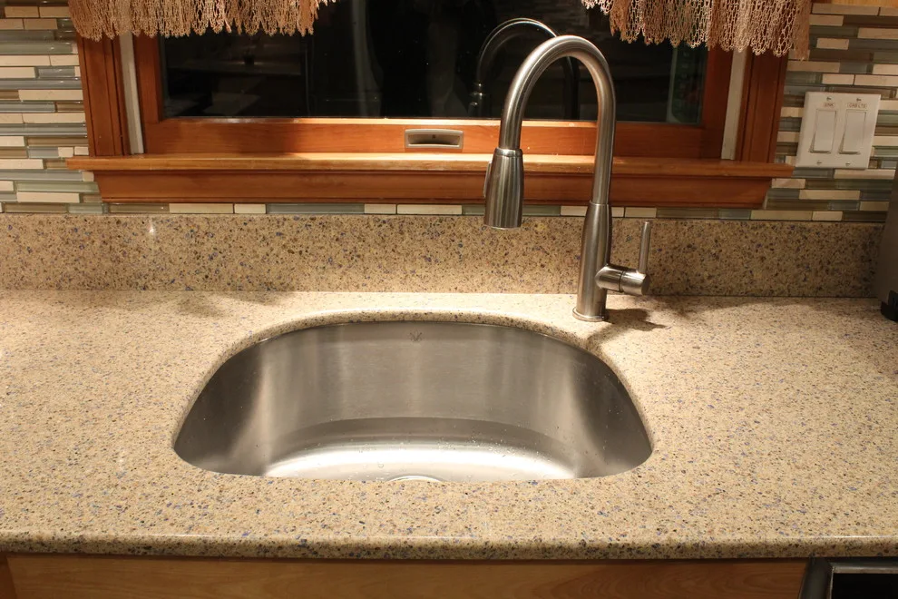 Caribbean Blue Quartz Traditional Kitchen by Merlino Marble And Granite - Photo 2