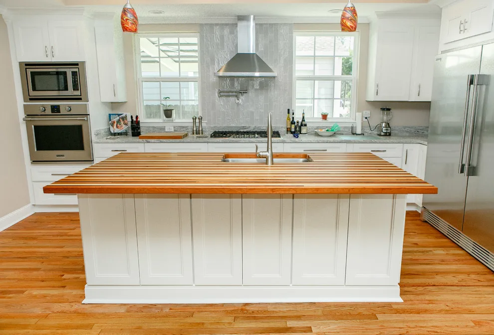Distinctive Kitchen Island Crafted from Multiple Hardwoods by Nola Boards - Photo 2