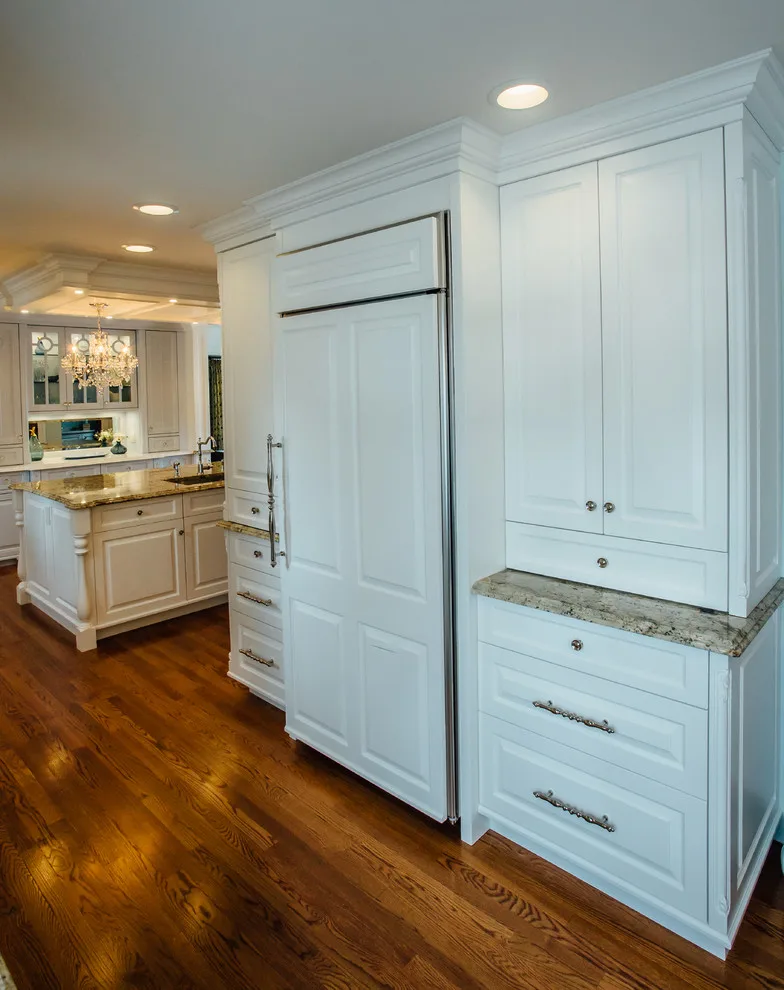 Blue China Hutch in a White Kitchen by Italian Marble & Granite Inc - Photo 25