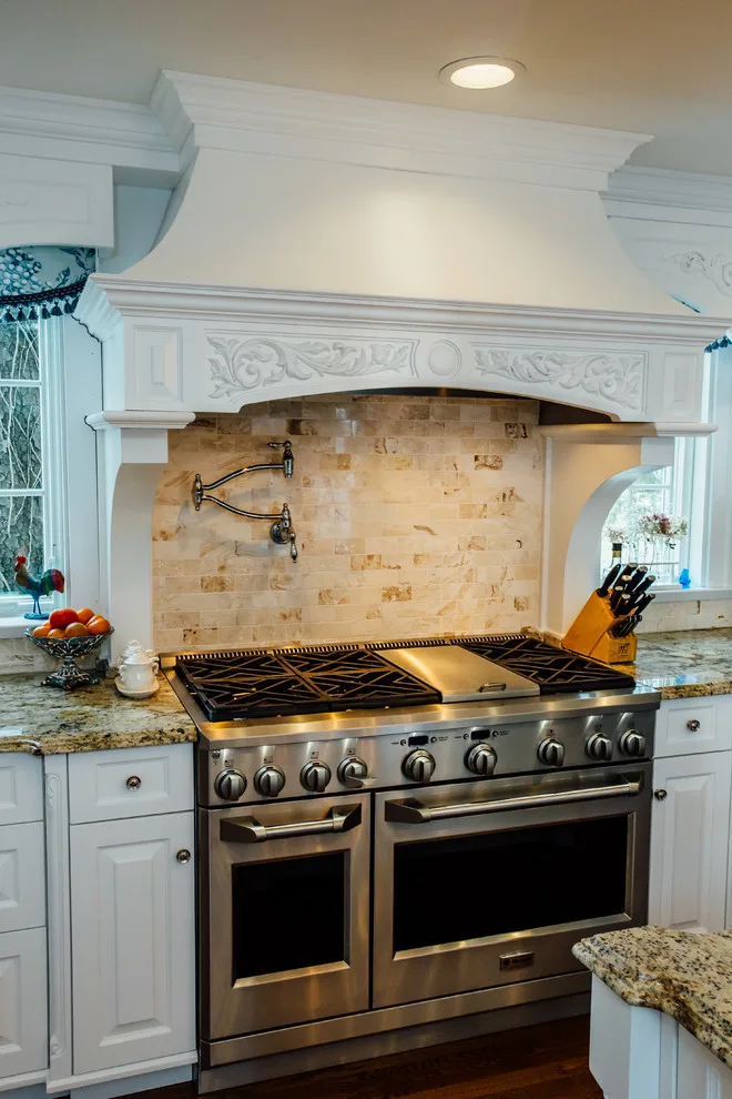 Blue China Hutch in a White Kitchen by Italian Marble & Granite Inc - Photo 16