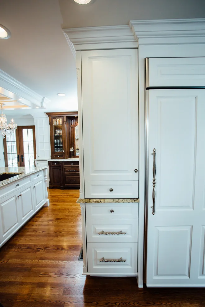 Blue China Hutch in a White Kitchen by Italian Marble & Granite Inc - Photo 3