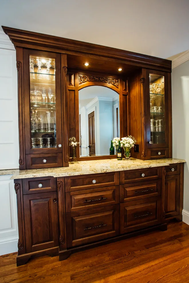 Blue China Hutch in a White Kitchen by Italian Marble & Granite Inc - Photo 12
