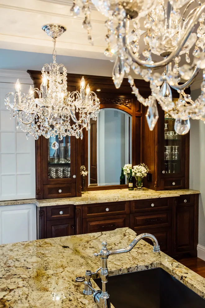 Blue China Hutch in a White Kitchen by Italian Marble & Granite Inc - Photo 20
