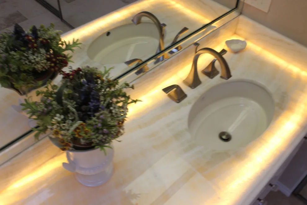 Distinctive White Onyx Bathroom by Granite Division Inc. - Photo 2