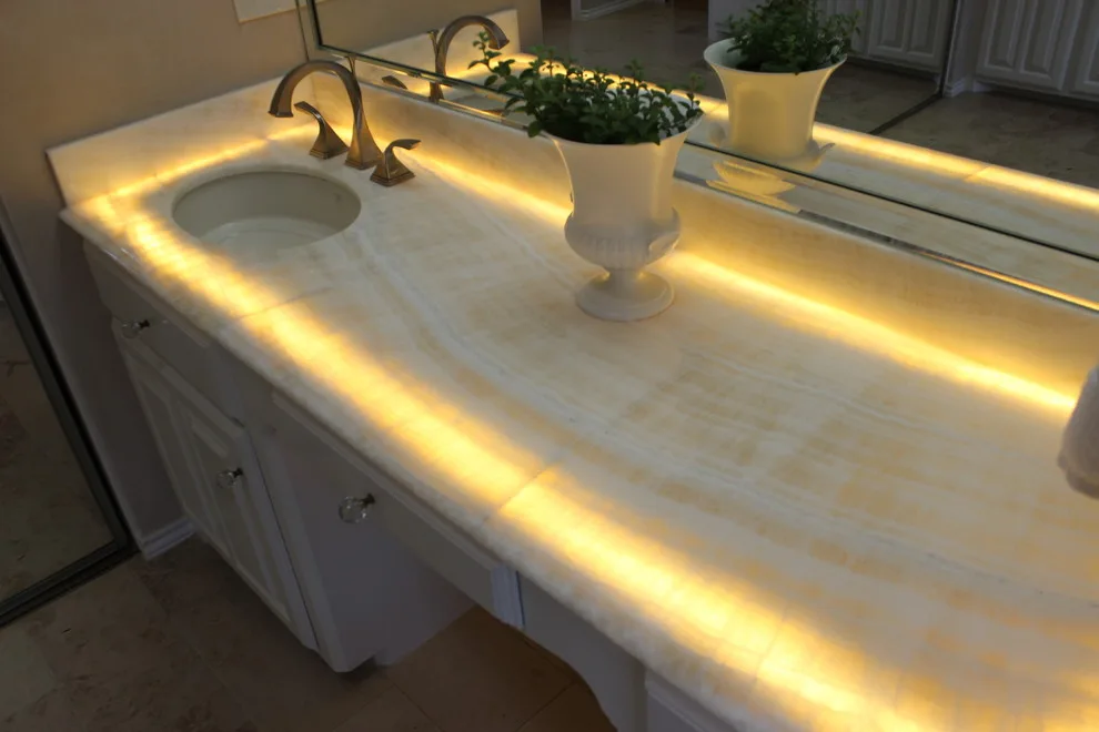Distinctive White Onyx Bathroom by Granite Division Inc. - Photo 3