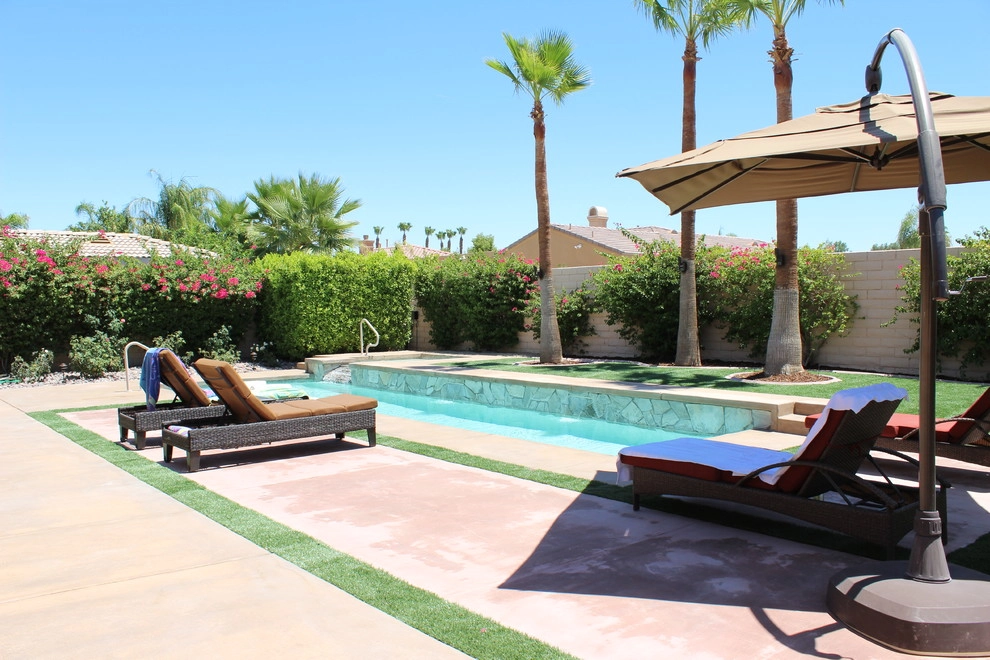 Pool Patio Area, Palm Desert, CA by Leon's Landscaping & Tree Service Inc - Photo 4