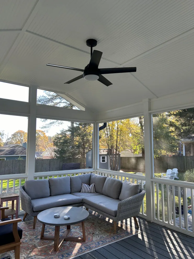 Porch extension with screening by Home Upgrades, LLC - Photo 2