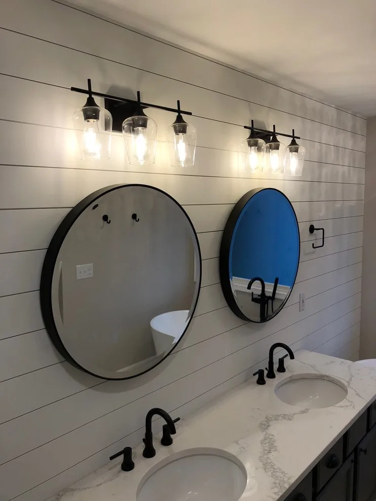 Bathroom with Subway Tile and Shiplap by Renata Renovations LLC - Photo 7