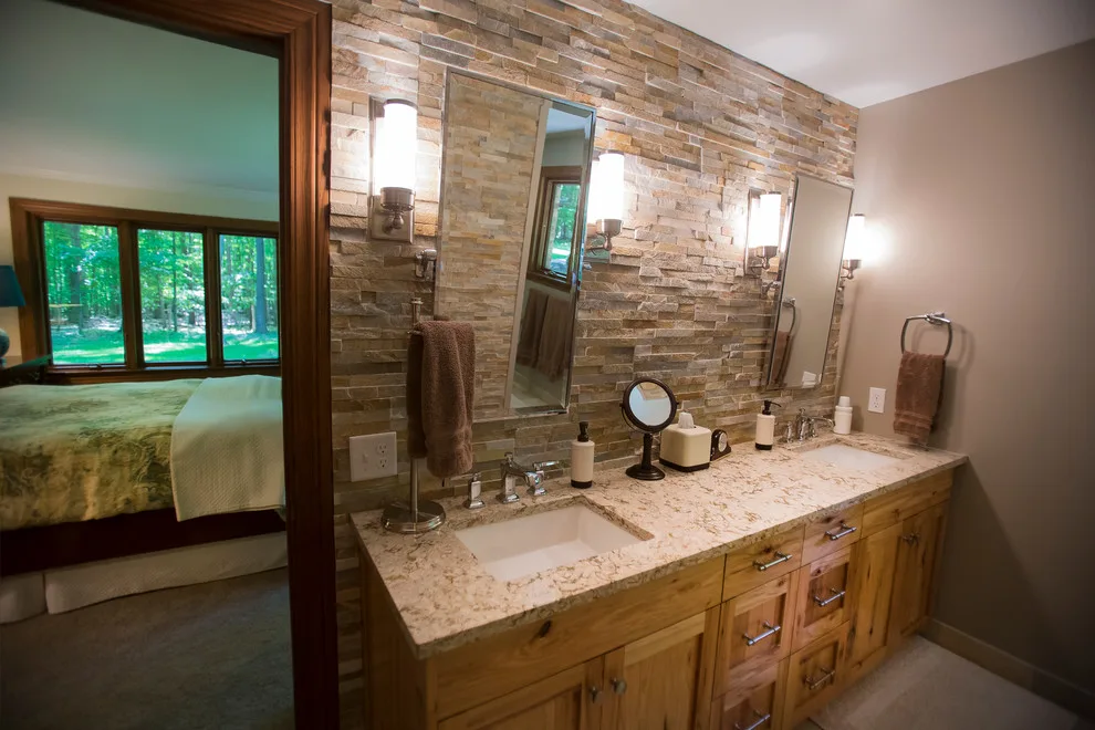 Midland, MI Stacked Stone Luxury Bathroom by Griggs Building & Design Group - Photo 3